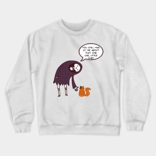 a kitty and his grim reaper friend Crewneck Sweatshirt